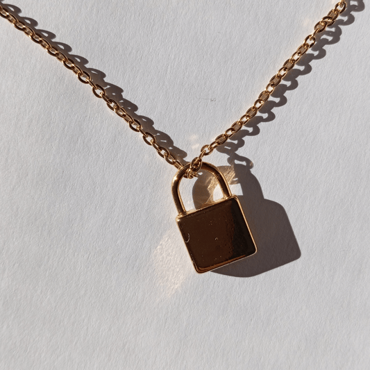 Collar colgante candado lock de acero inoxidable joyería símbolo del amor eterno y protección