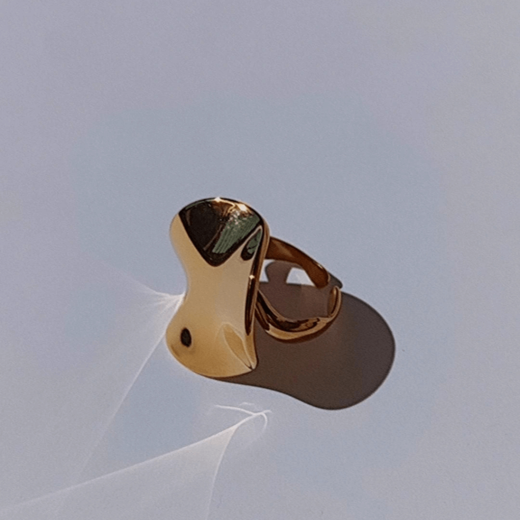 Anillo Irregular Oro Gema Abierto foto lateral de hhedderich