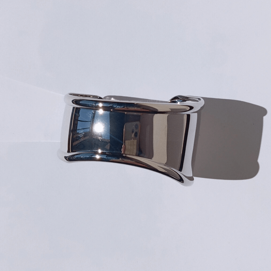 Brazalete Geométrico Metal Plateado Estefany