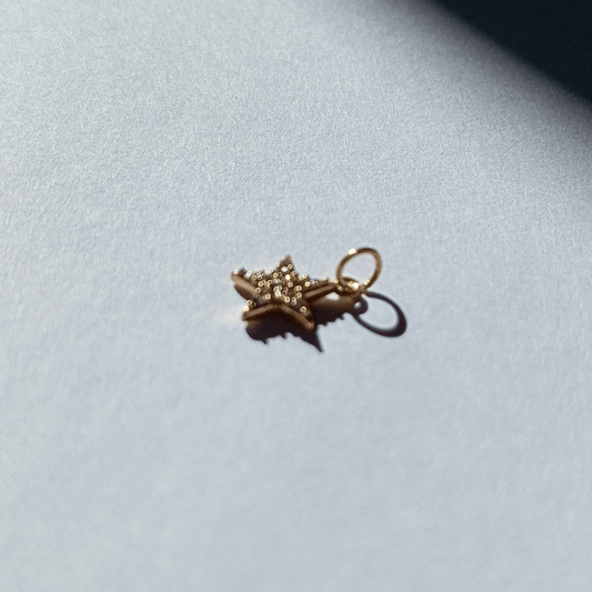 Colgante con Forma De Estrella con cristales blanco Elaborada en Acero Inoxidable 304 Recubrimiento PVD y Bañada En Oro Auténtico Colgante Accesorios De Joyería hhedderich joyeria España-3