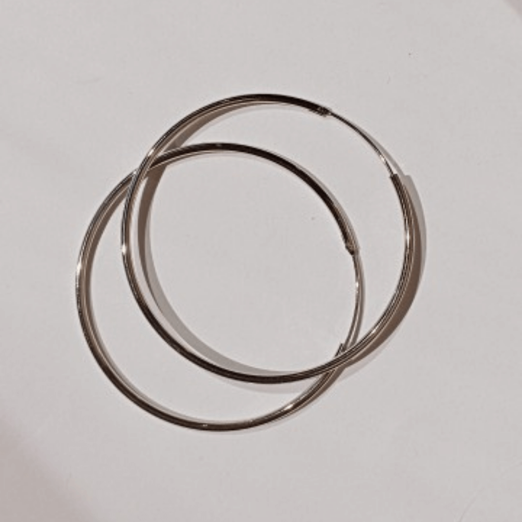 Foto de Pendientes Aro Plateados Fondo blanco