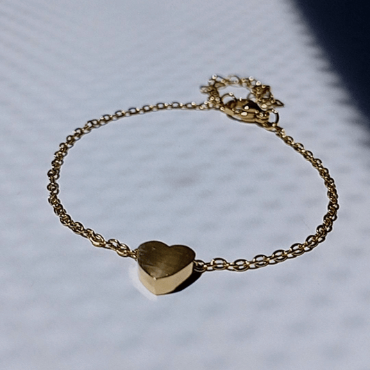 Pulsera Cadena con mini Corazón de Acero 