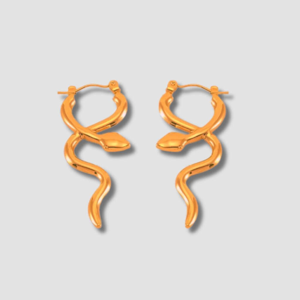 Pendientes forma serpiente mujer