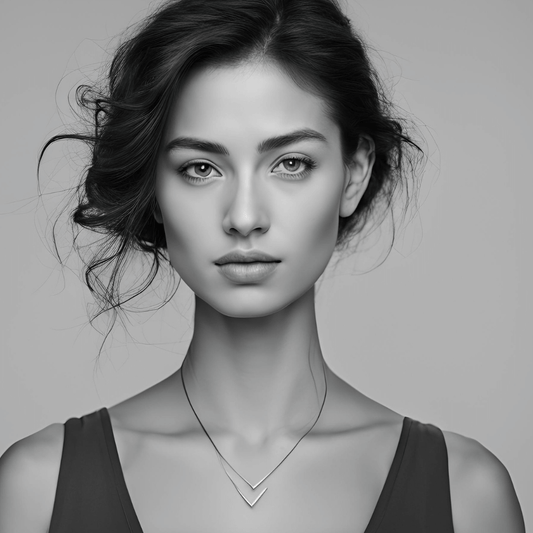 Mujer Tauro elegante usando joyas con piedras naturales como esmeralda y cuarzo rosa