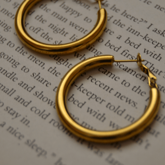 Imagen de pendientes de aros dorados