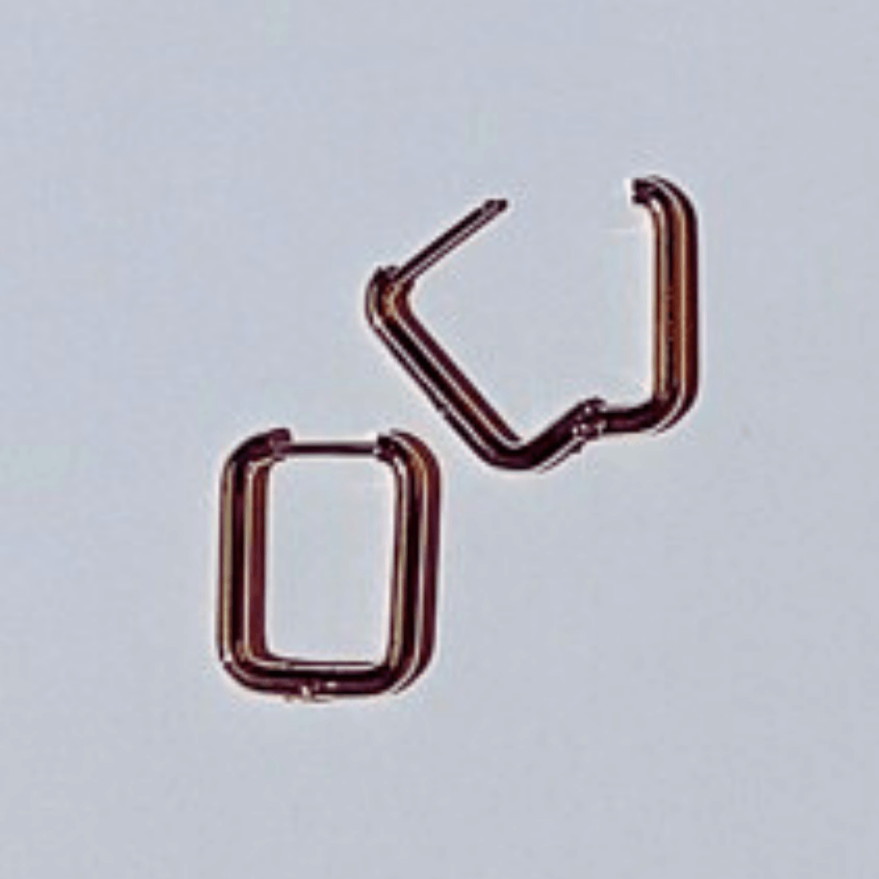 Pendientes Aro Rectangular Clip Acero Oro