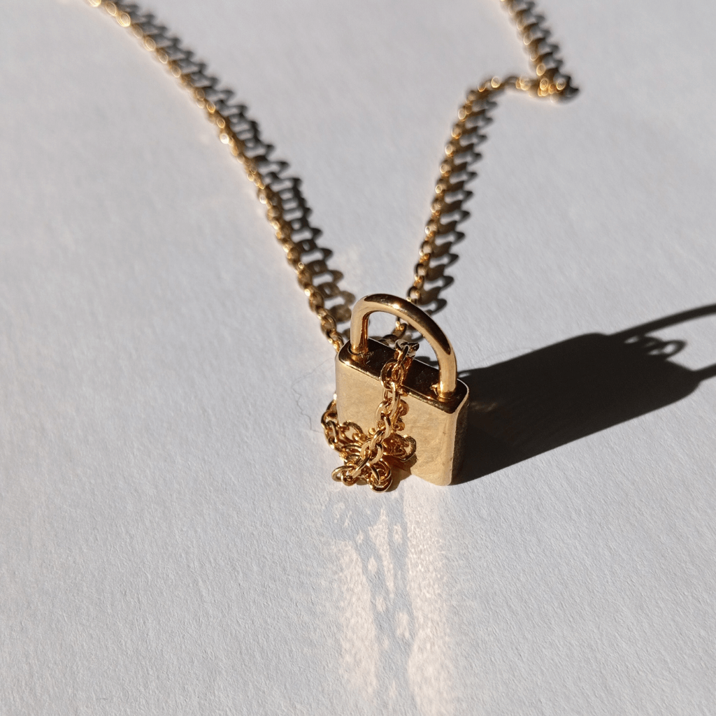 Collar colgante candado lock de acero inoxidable joyería símbolo del amor 