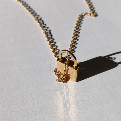 Collar colgante candado lock de acero inoxidable joyería símbolo del amor 