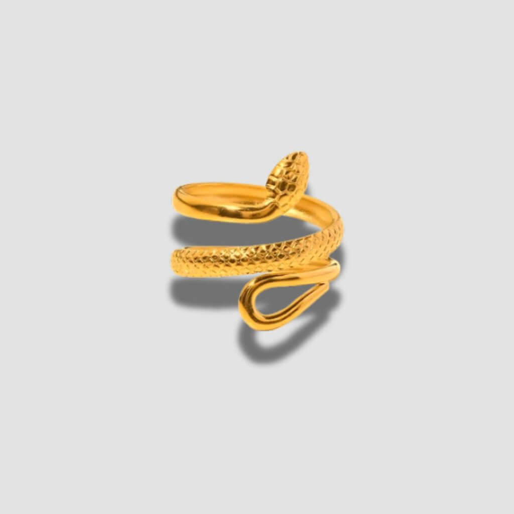 Anillo serpiente dorado joya acero