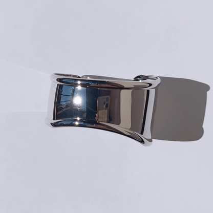 Brazalete Geométrico Metal Plateado Estefany 