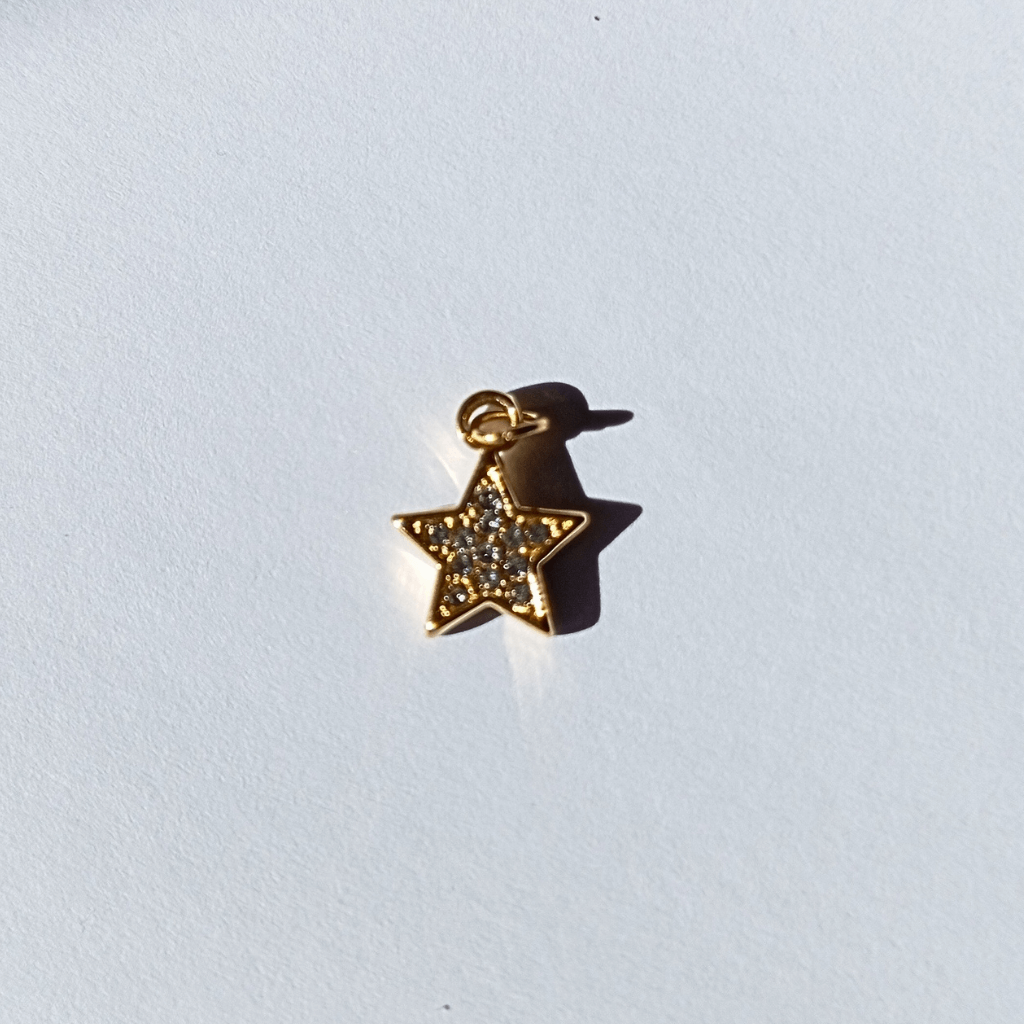 Colgante con Forma De Estrella con cristales blanco Elaborada en Acero Inoxidable 304  y Bañada En Oro Auténtico hhedderich España-1