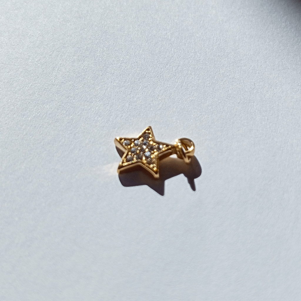 Colgante con Forma De Estrella con cristales blanco Elaborada en Acero Inoxidable 304  y Bañada En Oro Auténtico hhedderich España 4