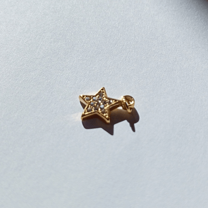 Colgante con Forma De Estrella con cristales blanco Elaborada en Acero Inoxidable 304  y Bañada En Oro Auténtico hhedderich España 4