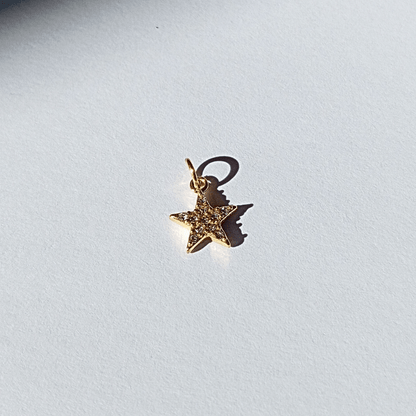 Colgante con  Forma De Estrella con cristales blanco Elaborada en Acero Inoxidable 304 Recubrimiento PVD  y Bañada  En Oro Auténtico Colgante Accesorios De Joyería hhedderich joyeria España-1