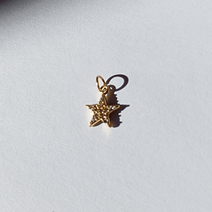 Colgante con  Forma De Estrella con cristales blanco Elaborada en Acero Inoxidable 304 Recubrimiento PVD  y Bañada  En Oro Auténtico Colgante Accesorios De Joyería hhedderich joyeria España-2