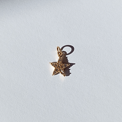 Colgante con  Forma De Estrella con cristales blanco Elaborada en Acero Inoxidable 304 Recubrimiento PVD  y Bañada  En Oro Auténtico Colgante Accesorios De Joyería hhedderich joyeria España