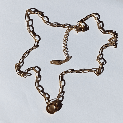 Collar Base de Cadena con Clip delantero Circular de Cierre retaible de Acero Inoxidable bañado en oro. Perfecto para agrupar charms de joyeria hhedderich en España-7