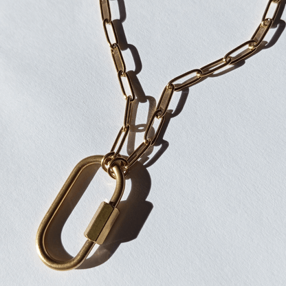 Collar Base de Cadena con Clip delantero Circular de Cierre retaible de Acero Inoxidable bañado en oro. Perfecto para agrupar charms de joyeria hhedderich en España -6