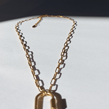 Collar Base de Cadena con Clip delantero Circular de Cierre retaible de Acero Inoxidable bañado en oro. Perfecto para agrupar charms de joyeria hhedderich en España-5