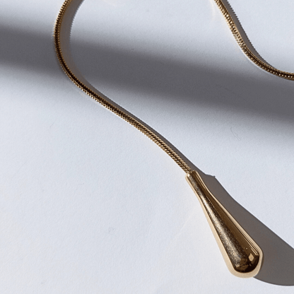 Collar Largo De Gota De Agua Para Mujer Elegante Cadena De Acero Inoxidable Minimalista hhedderich-1