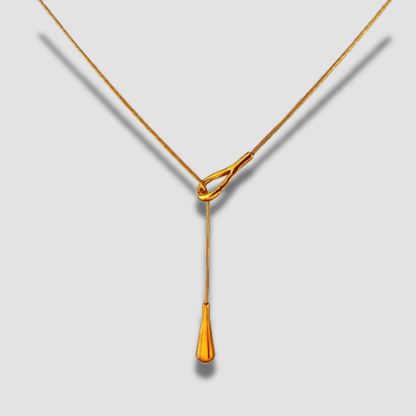 Collar Largo De Gota De Agua Para Mujer Elegante Cadena De Acero Inoxidable Minimalista hhedderich