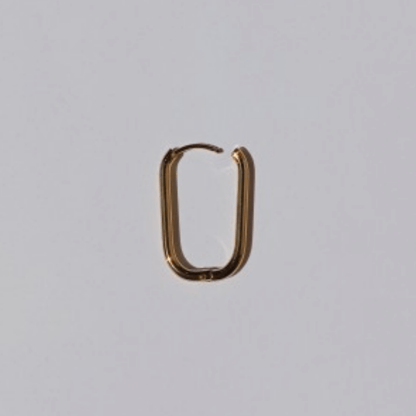 Imagen de un Pendiente Suelto Ovalado Oro Clip en fondo blanco