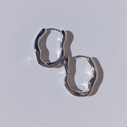 Pendientes aro Irregulares plateados